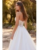 Romantic Corset Lace A-Line Wedding Dress for Outdoor Garden Ceremonies
