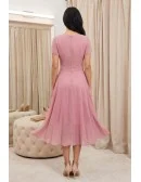 Chiffon Flowy A-Line Midi Dress for Garden Wedding