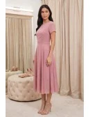 Chiffon Flowy A-Line Midi Dress for Garden Wedding