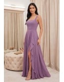 Chiffon Slit Maxi Dress for Outdoor Summer Weddings