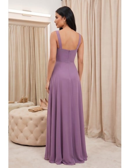 Chiffon Slit Maxi Dress for Outdoor Summer Weddings