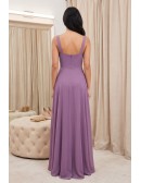 Chiffon Slit Maxi Dress for Outdoor Summer Weddings