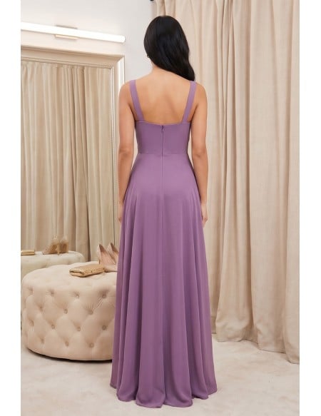 Chiffon Slit Maxi Dress for Outdoor Summer Weddings