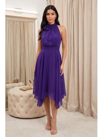 purple wedding guest dress Glitter Purple Spaghetti Straps Wedding Guest Dress with Split main image 0
