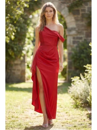 ladies one strap bridesmaid dresses BABARONI One Shoulder Tulle Long Bridesmaid Gown Mist, Mist / US0 main image 0