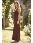 Satin V-Neck Fitted Maxi Dress for Garden Weddings