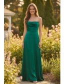Satin Strapless Cowl Maxi Dress for Outdoor Summer Weddings
