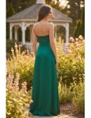 Satin Strapless Cowl Maxi Dress for Outdoor Summer Weddings