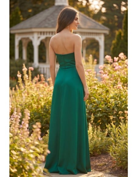 Satin Strapless Cowl Maxi Dress for Outdoor Summer Weddings