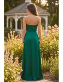 Satin Strapless Cowl Maxi Dress for Outdoor Summer Weddings