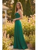 Satin Strapless Cowl Maxi Dress for Outdoor Summer Weddings