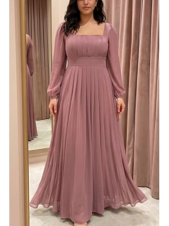maxi dress with sleeves formal Avery Long Sleeve Maxi Dress / Plum | MESHKI