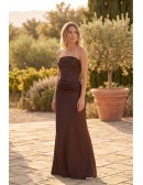 Satin Draped Back Slip Maxi Dress for Outdoor Summer Weddings