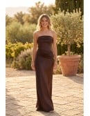 Satin Draped Back Slip Maxi Dress for Outdoor Summer Weddings