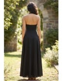 Halter Open-Back Satin Midi Dress for Garden Weddings