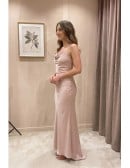 Satin Cowl Neck Slip Dress for Wedding Guests