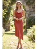 Satin Cowl Neck Slip Dress for Outdoor Summer Wedding