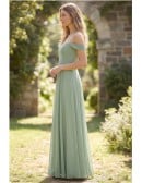 Chiffon Off-Shoulder Flowy Maxi Dress for Garden Weddings