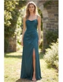 Satin Cowl Neck Slit Maxi Dress for Garden Wedding