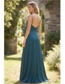Satin Cowl Neck Slit Maxi Dress for Garden Wedding