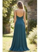 Satin Cowl Neck Slit Maxi Dress for Garden Wedding