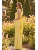 Strapless Draped-Back Maxi Dress for Garden Wedding