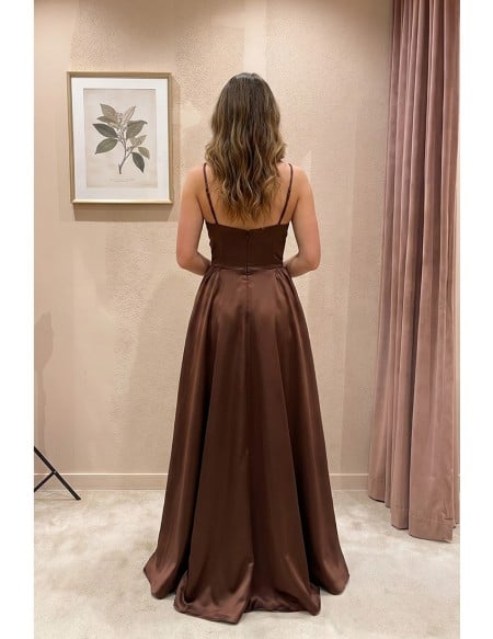 Satin Square Neck Maxi Dress for Wedding Guests
