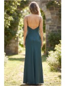 Satin Cowl Neck Slit Maxi Dress for Garden Wedding