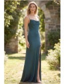 Satin Cowl Neck Slit Maxi Dress for Garden Wedding