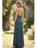 Satin Cowl Neck Slit Maxi Dress for Garden Wedding