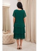 Chiffon Tiered Flowy Midi Dress for Wedding Guests
