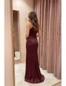 Satin High-Neck Slit Maxi Dress for Wedding Guests