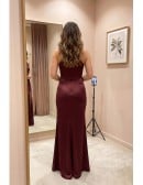 Satin High-Neck Slit Maxi Dress for Wedding Guests