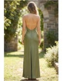Satin Halter Open-Back Slip Dress for Garden Weddings