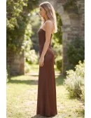 Satin Strapless Open-Back Maxi Dress for Garden Weddings