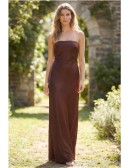 Satin Strapless Open-Back Maxi Dress for Garden Weddings