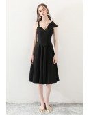 2018 Black Aline Simple Homecoming Dress Tea Length