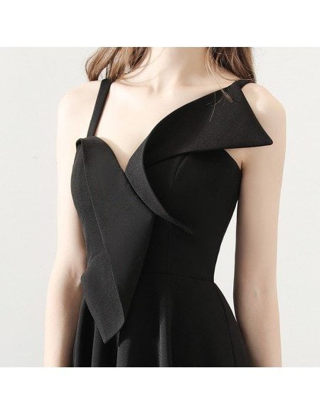 2018 Black Aline Simple Homecoming Dress Tea Length