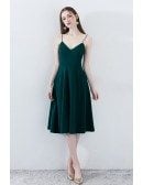 Simple Chic Dark Green Homecoming Dress V-neck with Straps