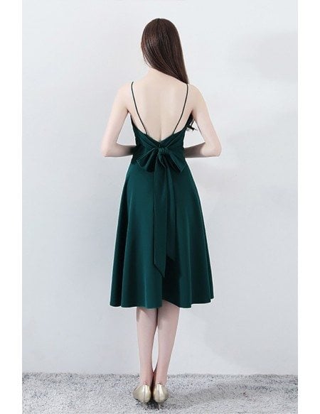 Simple Chic Dark Green Homecoming Dress V-neck with Straps