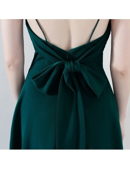 Simple Chic Dark Green Homecoming Dress V-neck with Straps
