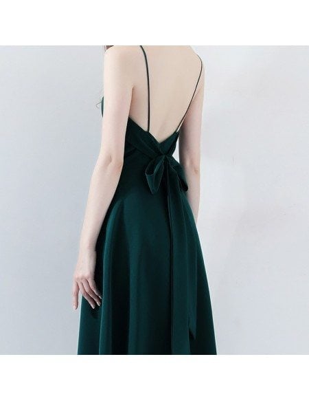Simple Chic Dark Green Homecoming Dress V-neck with Straps