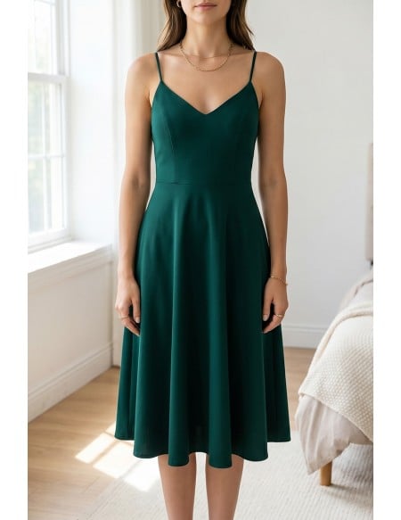 Simple Chic Dark Green Homecoming Dress V-neck with Straps