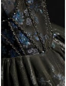 Gothic Dark Grey with Bling Sequins Short Tulle Homecoming Prom Dress with Corset Top