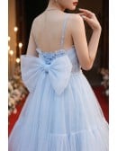 Light Blue Short Tulle Gorgeous Homecoming Dress with Straps