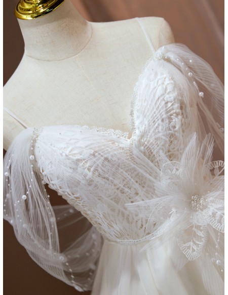 Fairy Lace Short Tulle Homecoming Dress with Tulle Straps