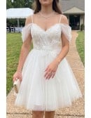 Fairy Lace Short Tulle Homecoming Dress with Tulle Straps