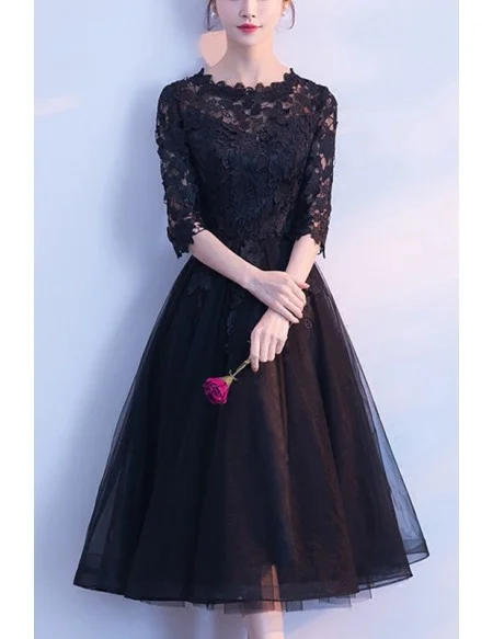 Beautiful Lace Sleeved Homecoming Party Dress For Semi Formal