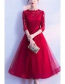 Beautiful Lace Sleeved Homecoming Party Dress For Semi Formal