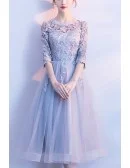 Beautiful Lace Sleeved Homecoming Party Dress For Semi Formal